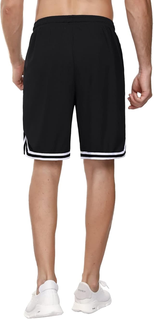 Detalle de Litherday Herren-Sportshorts Shorts mit Streifen, atmungsaktiv & elastischer Bund