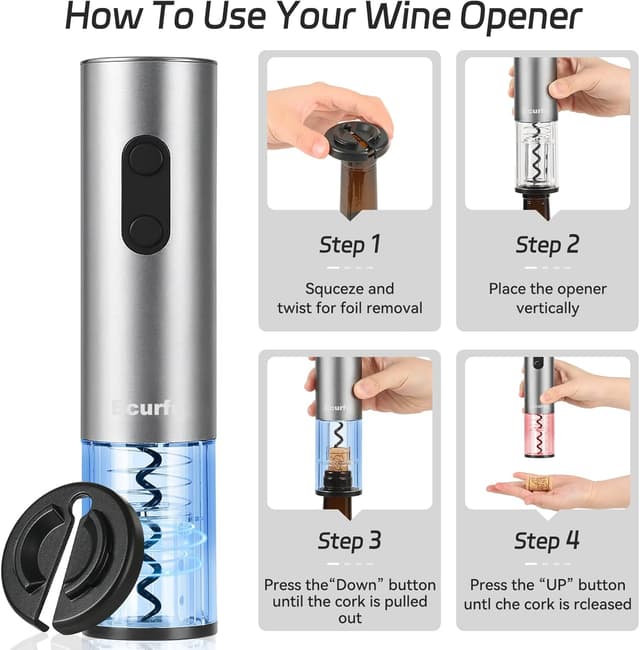 Thumbnail 2 de Electric Wine Opener 4 AA Battery Operated 🍷