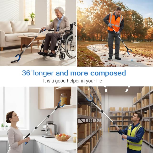 Detalle 2 de Foldable litter picker 91 cm grabber tool