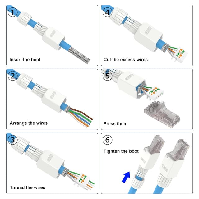 Thumbnail 6 de VCELINK Cat6 RJ45 connectors 23-26 AWG 4 pack