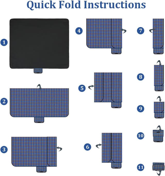 Detalle de Alaoo Coperta da Picnic impermeabile 200 x 200 cm pieghevole con manico (Strisce Verdi)