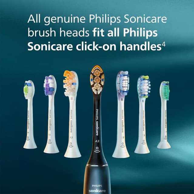 Detalle 2 de Philips Sonicare S2 Sensitive replacement toothbrush heads (HX6056/88) – Black, 6-pack