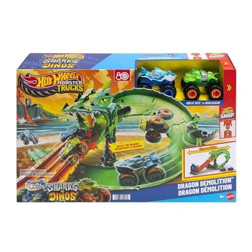 Thumbnail 5 de Hot Wheels Monster Trucks Sharks vs. Dinos Conjunto 1:64