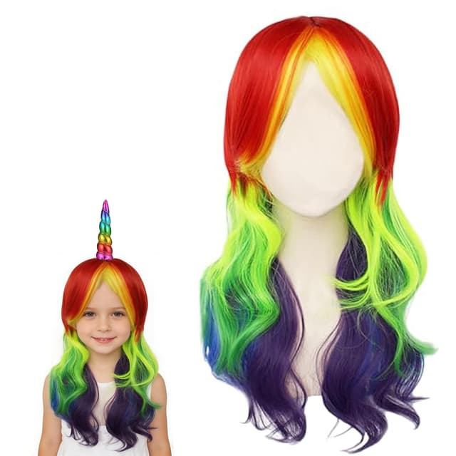 Imagen de CWENDANER 24 Zoll Regenbogenperücke für Cosplay en OfertitasTOP
