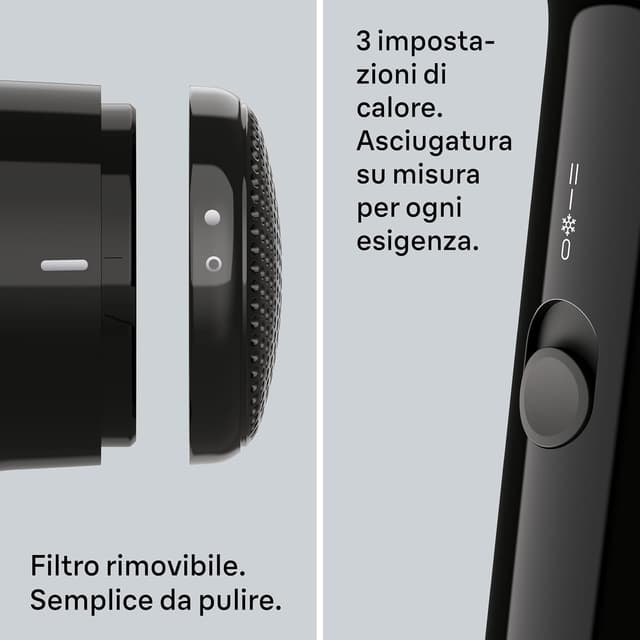 Detalle de Braun HD1.5 BRHD150E asciugacapelli compatto e leggero da 1800W con concentratore