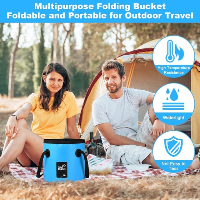 Detalle de Seau pliable flintronic 10L / 12L / 20L pour pêche, randonnée, nautisme et jardinage