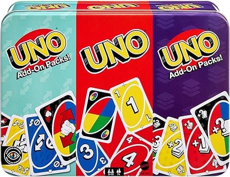 Detalle de Mattel Games UNO Colección con Expansiones y Caja metálica 🃏