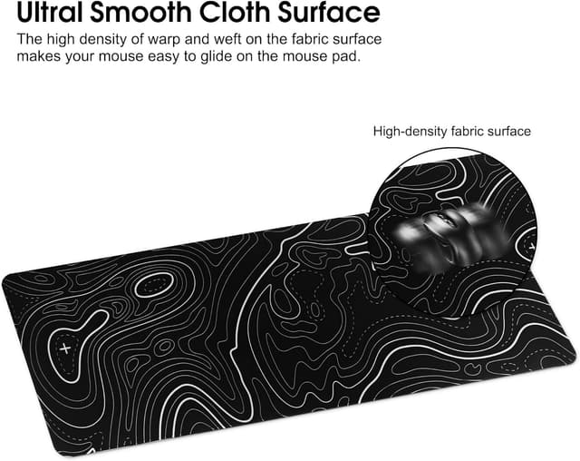 Detalle de HoYiXi 600 x 300 mm soft smooth mouse pad with waterproof PU leather and anti-slip rubber base