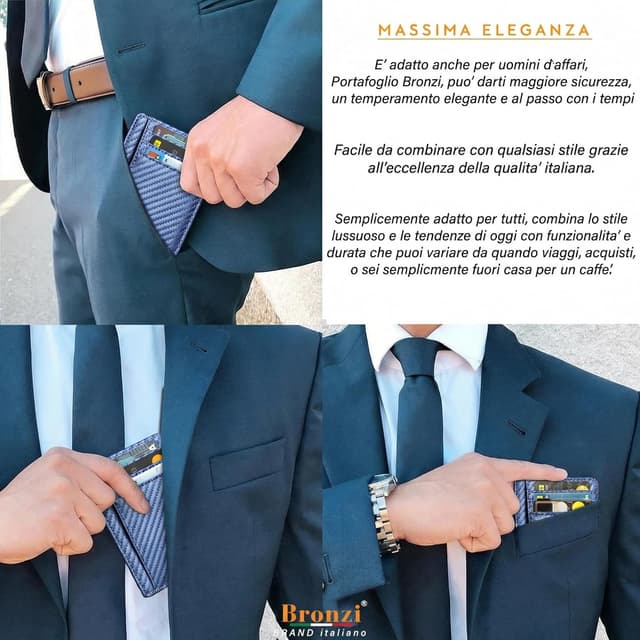 Detalle 2 de Portafoglio Slim Bronzi RFID 13,56 MHz