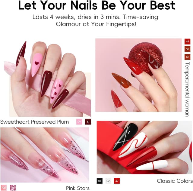 Thumbnail 2 de PEACECOLOR 65Pcs Kit Uñas Semipermanentes con Lámpara 💅