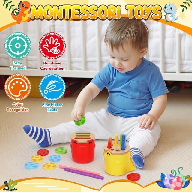 Detalle de Montessori colour sorting cups 8 pieces
