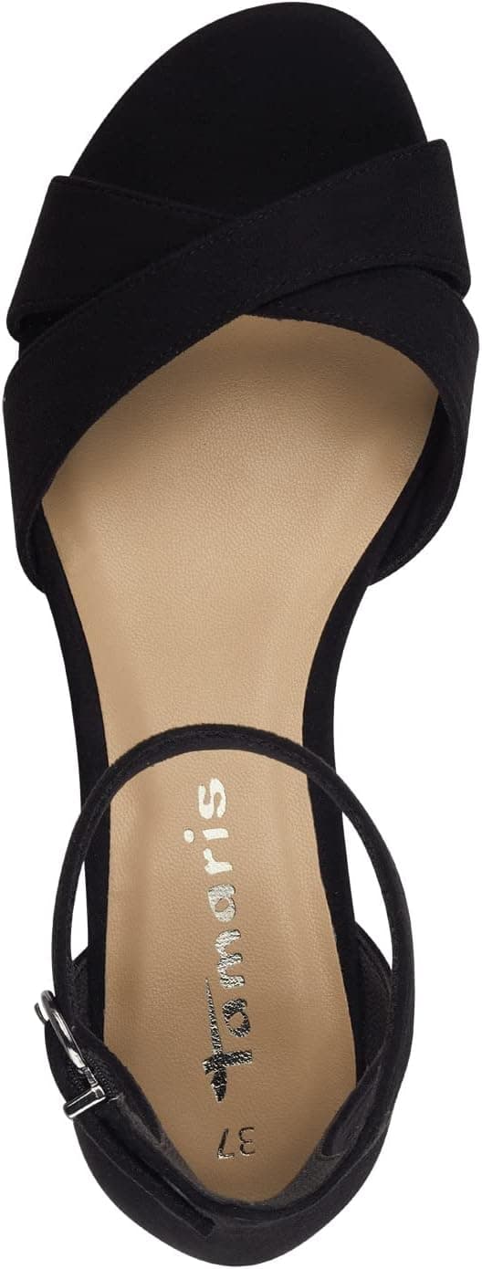Detalle de Tamaris Sandalette Damen Vegan Elegant mit 4,5-cm-Blockabsatz und Anti-Slide-Technologie