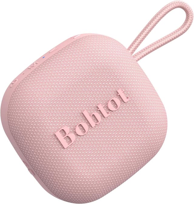 Detalle de Bobtot Portable Wireless Bluetooth Speaker (IPX7) with 16 Hours Playtime, TWS & Built-in Mic – Pink