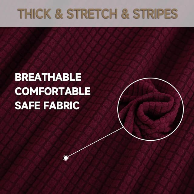 Detalle 2 de Ystyle housse de canapé 4 places bordeaux