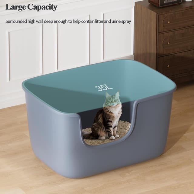Detalle de Vealind Large High Sided Cat Litter Tray, 22 in
