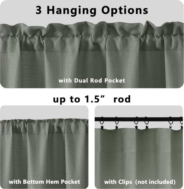 Thumbnail 3 de Gwine Sage Green Curtains 72" 2-panel set 🪟