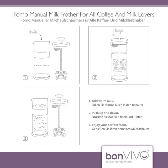Thumbnail 6 de bonVIVO FOMO montalatte manuale 400 ml