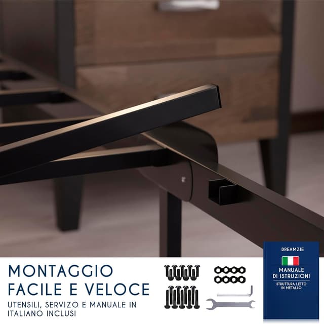 Detalle 2 de Dreamzie Struttura Letto Matrimoniale 90x190 Altezza 45 cm