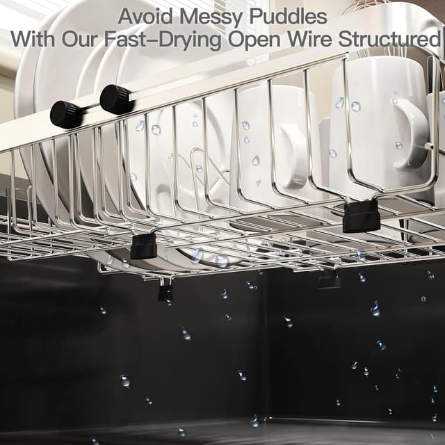 Detalle de Expandable Over Sink Dish Drainer Rack 🍽