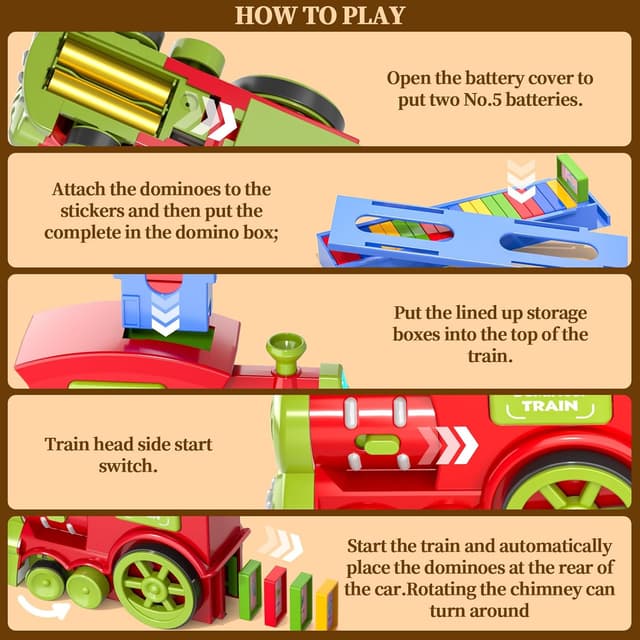 Thumbnail 4 de Doloowee Domino Zug Set 210 đźš‚