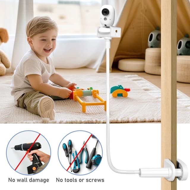 Detalle de OFFCUP Support de Caméra Bébé flexible 80 cm, universel et pliable (sans perçage)