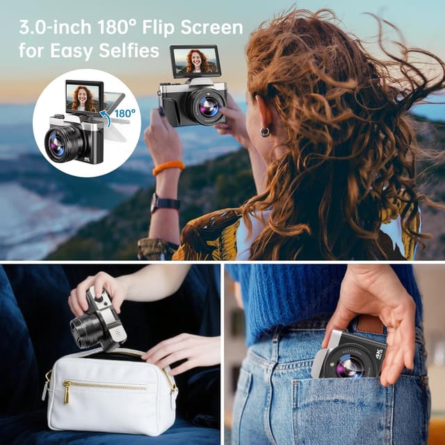 Thumbnail 6 de VAHOIALD 4K WiFi Vlogging Camera 64MP