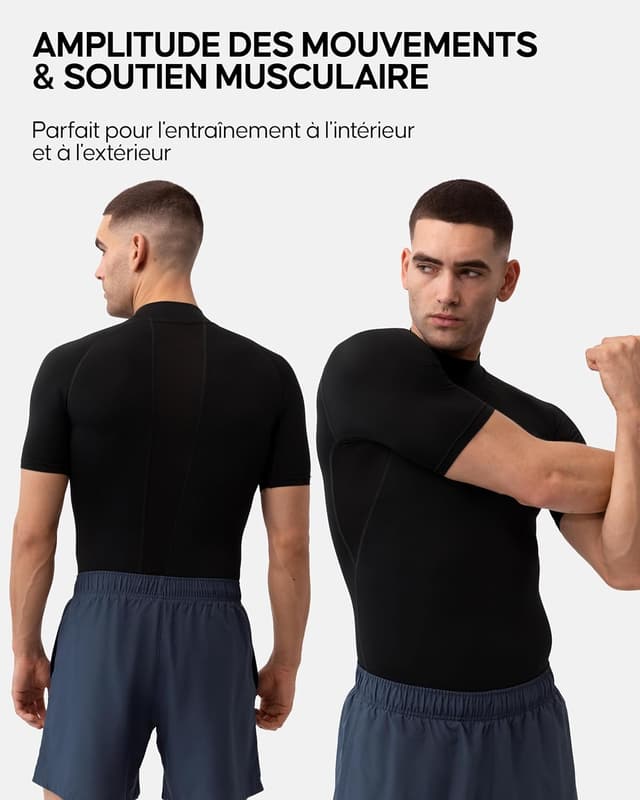 Detalle de DANISH ENDURANCE T-Shirt de compression séchage rapide pour homme (lot de 2)