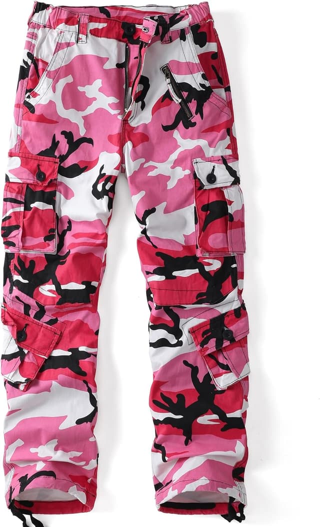 Detalle 2 de AKARMY Womens Cargo Pants with Pockets — Ripstop Camo Utility Work & Outdoor Pants