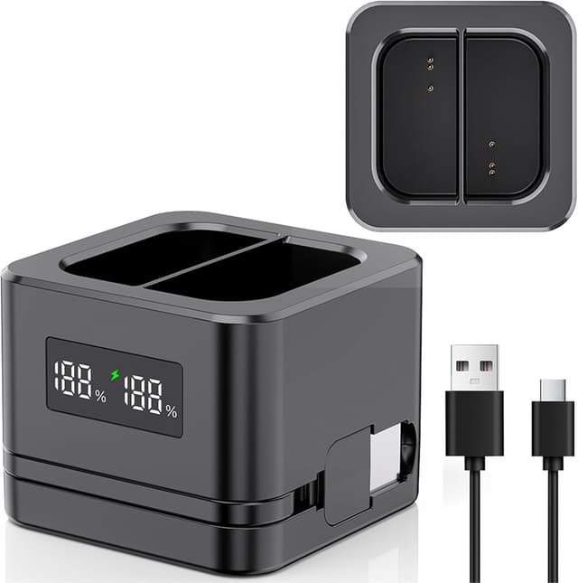 Detalle de LIFEMOI Dual Ring charger with LED 2-bay