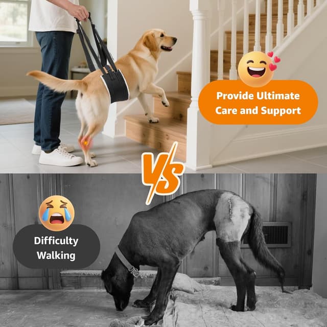 Detalle de BRO Adjustable Dog Lifting Harness (L) with Anti-slip Buckle for Rehab & Weak Rear Legs