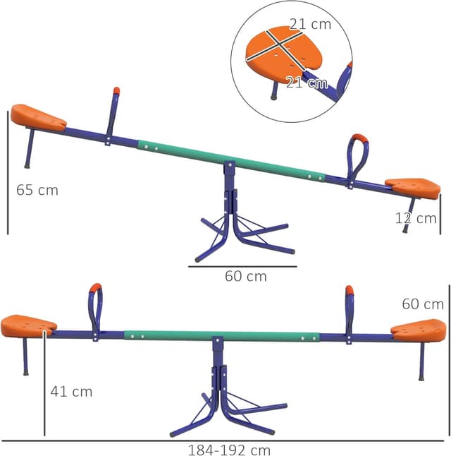 Thumbnail 6 de Outsunny balancín infantil 90 kg 360°
