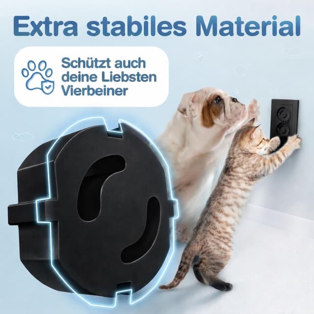 Detalle de Adlersfeld® Steckdosen Kindersicherung (20er-Pack) – Steckdosenschutz gegen Stromschläge, schwarz