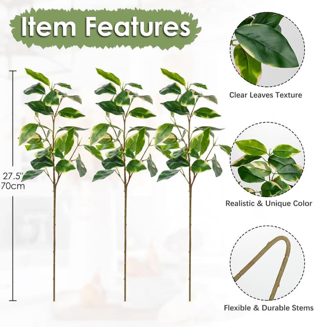 Detalle de Artificial pothos stems 27.5 in, 3 pack