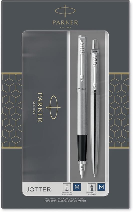 Detalle de Parker Jotter set de regalo doble con bolígrafo y pluma estilográfica