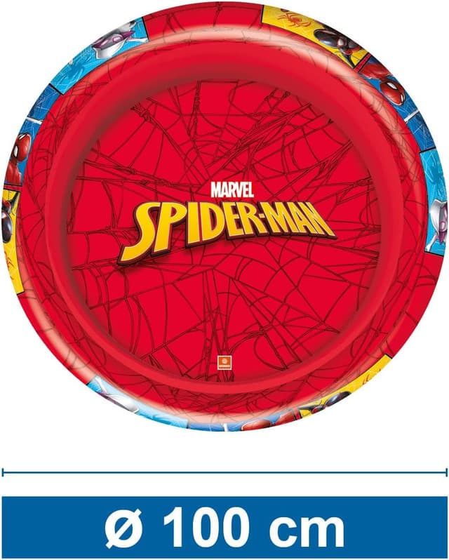 Detalle 1 de Mondo Toys Spider-Man - Piscina gonfiabile per bambini a 2 anelli, diametro 100 cm (16931)