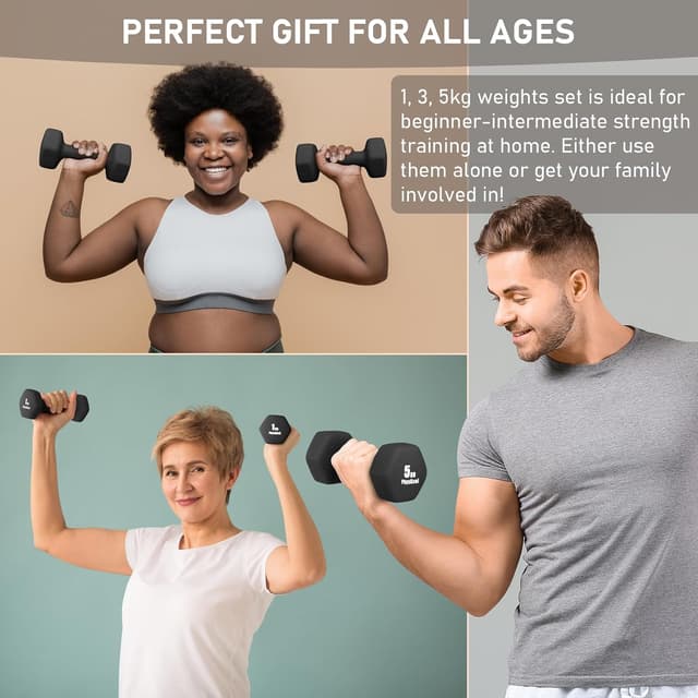 Detalle de PhysKcal Kurzhantel-Set (18 kg) inkl. Aufbewahrungsständer für Heimtraining