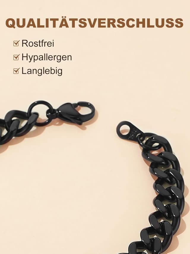 Detalle de FindChic Panzerarmband aus Edelstahl mit Schmuckbox, 5/7/9/12 mm