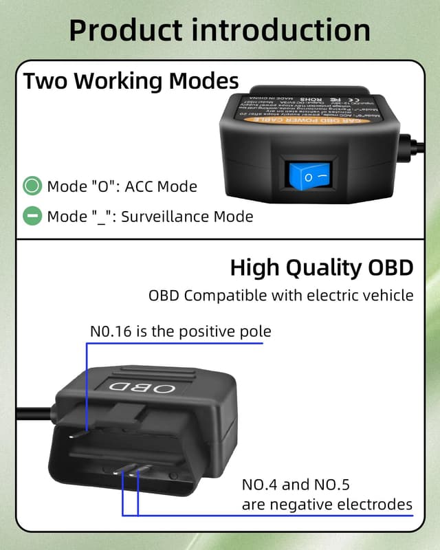 Detalle 2 de YANBORONSN OBD Power Cable 3.5m