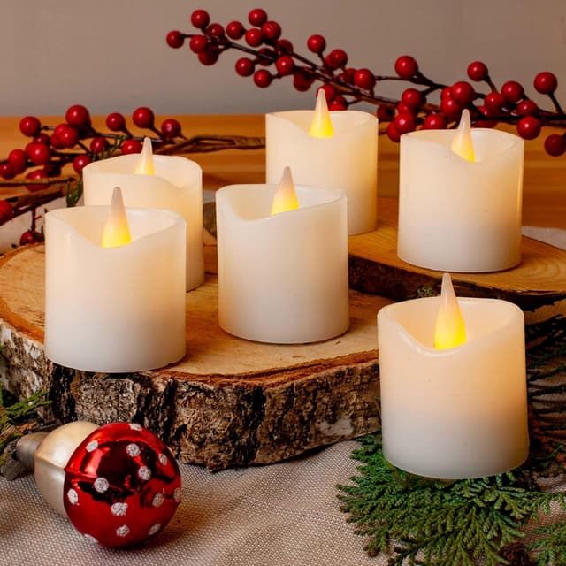 Thumbnail 6 de Hellum 6 candele LED in vera cera (Ø 5 x 5 cm), con batterie CR2032 incluse, luce bianco caldo per interni