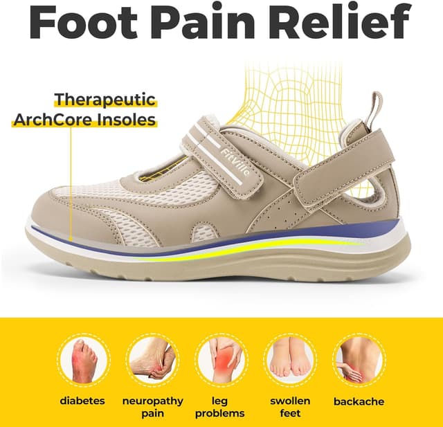 Detalle 2 de FitVille sandali donna per piedi larghi comodi