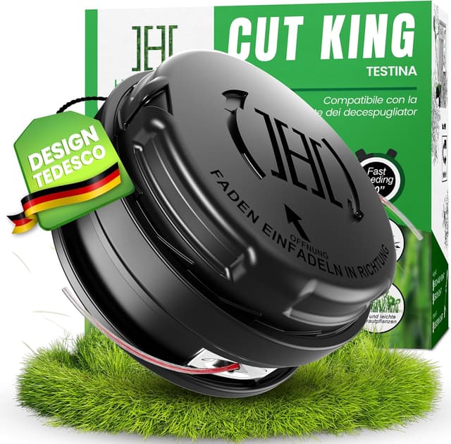 Detalle de Heckenpracht testina di filo per decespugliatore con sistema Tap & Go ed Easyload, bobina con 5 adattatori