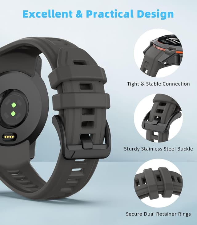 Thumbnail 3 de MoKo Rubber Sport Watch Band for Garmin Instinct 3 45mm