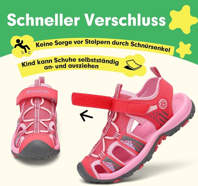 Detalle 2 de SAGUARO geschlossene Sandalen für Kinder – atmungsaktive Trekking-Sommerschuhe für Outdoor & Wasser