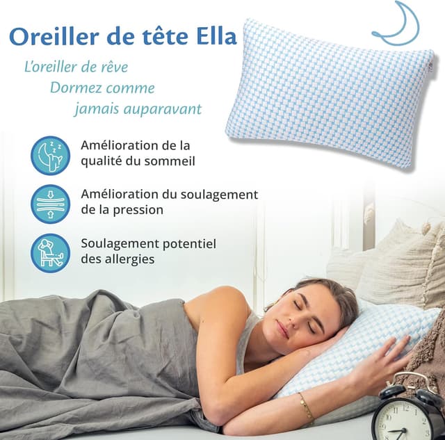 Detalle de Ella Oreiller Memoire Forme 40x60 cm à soutien cervical ajustable