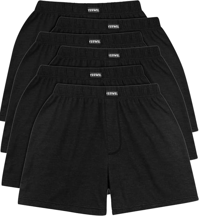 Detalle de YESWEL 6er/10er Pack Herren-Boxershorts aus atmungsaktivem Baumwollmix – lockere Retro-Unterwäsche (M–4XL)