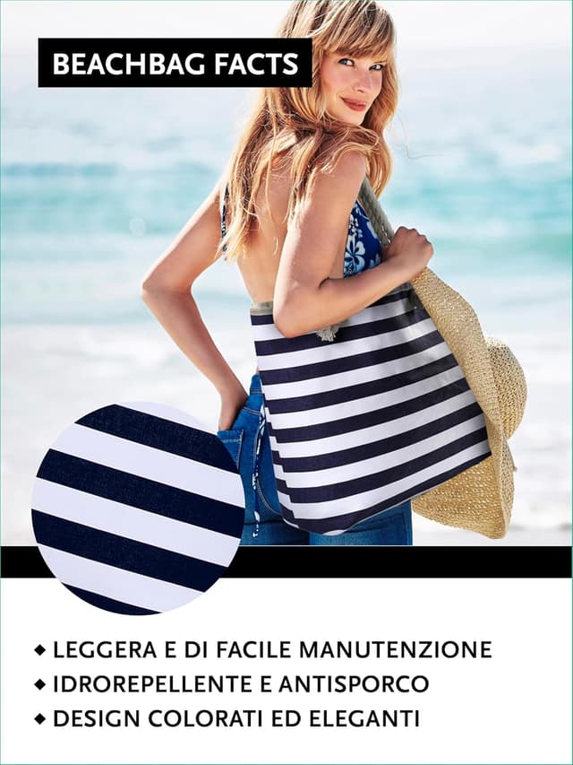 Detalle 2 de DonDon DonDon Grande borsa da spiaggia 58 cm