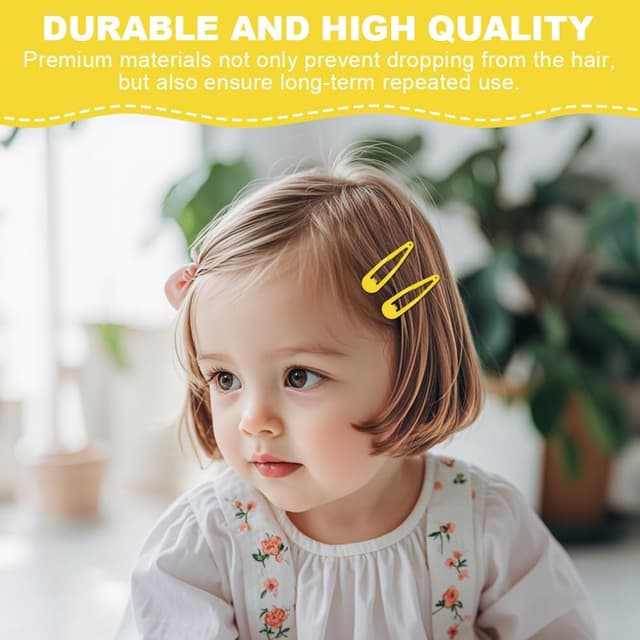 Detalle 2 de LOPHE Fermagli per capelli da donna: 110 clip in metallo con molla, colore giallo