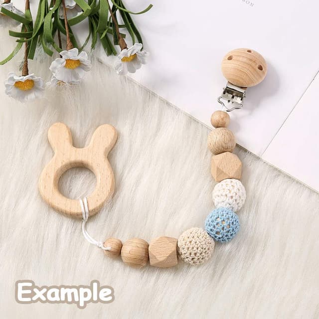 Thumbnail 6 de RUBY 10er Pack Schnullerclips aus Naturholz, schadstofffrei – mit Metallclip