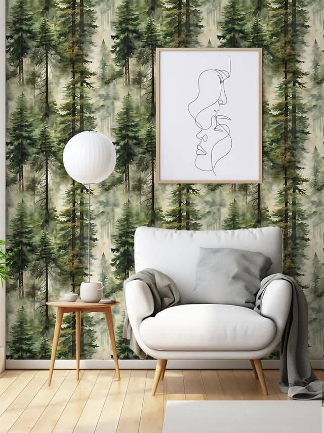 Detalle de HAOKHOME Forest wallpaper contact paper 3m