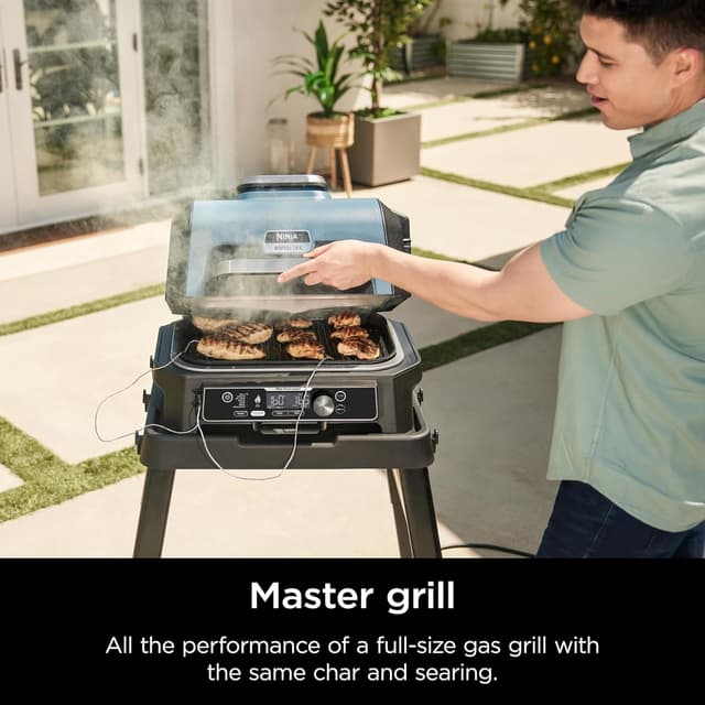 Detalle 2 de Ninja OG951 Woodfire Pro Connect Premium XL Outdoor Grill & Smoker (Bluetooth, App Enabled) — 7-in-1 XL